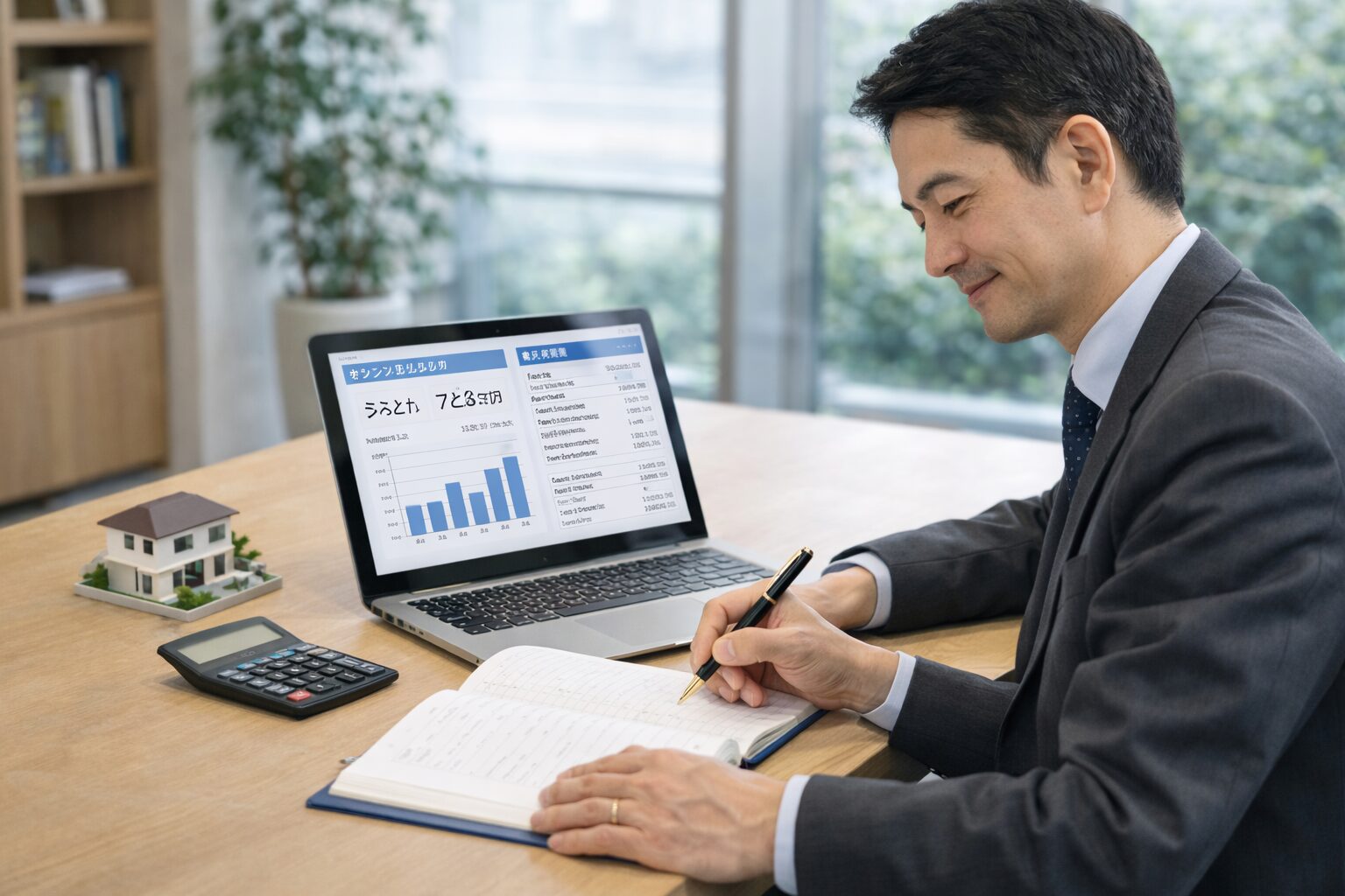 収支シミュレーションを確認する不動産オーナー